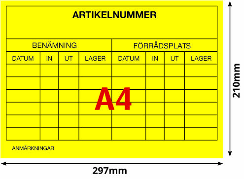 Lageretikett.