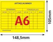 Lageretikett a6