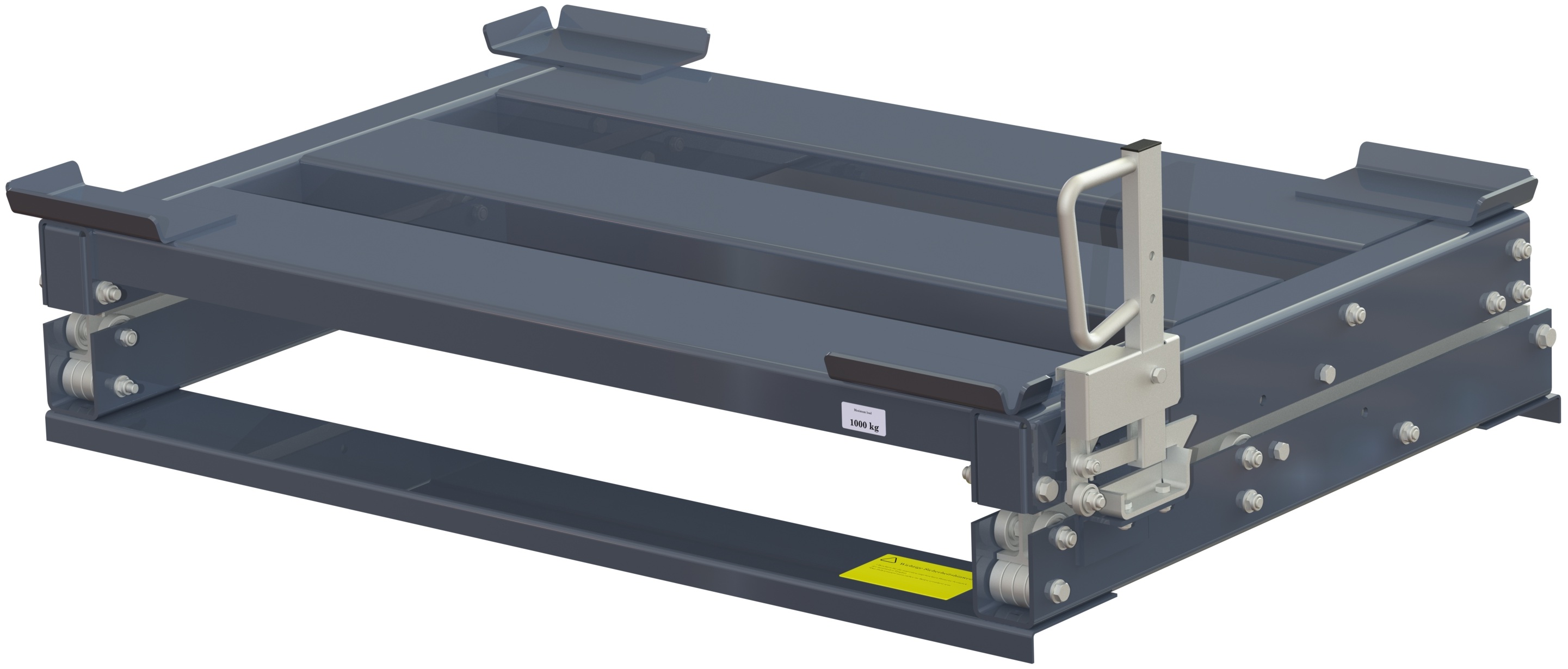 Beam-mounted pull-out unit 100%, 1000 kg, front loaded long-side handled for wire-mesh container - image 2