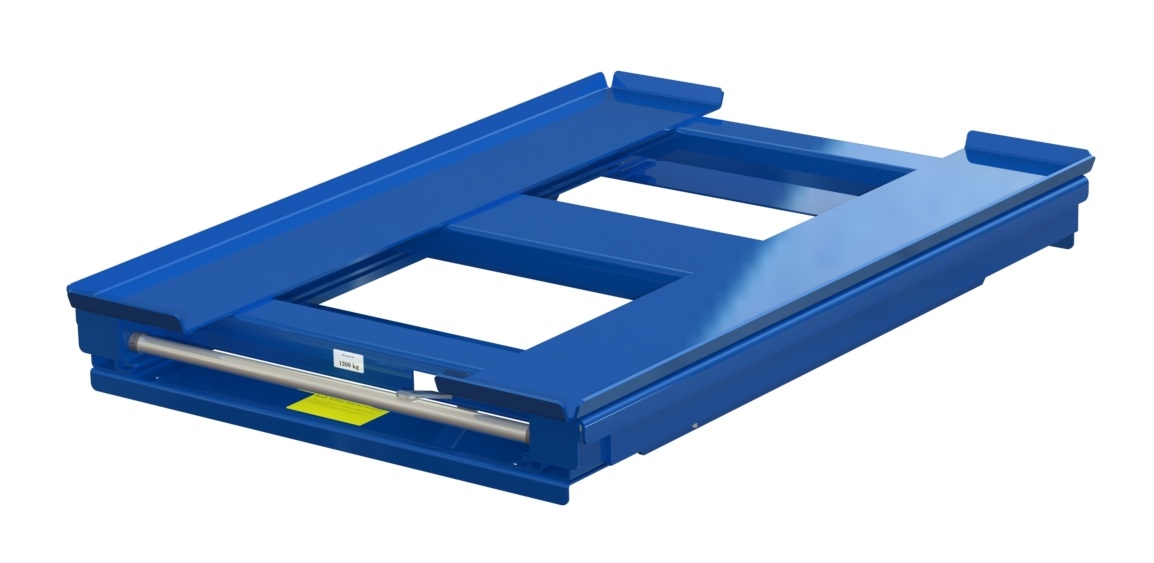 Pull-out unit for pallet rack with 70% extension, 1200 kg load capacity, front-loaded, short-side handled for wire mesh containers - image 2