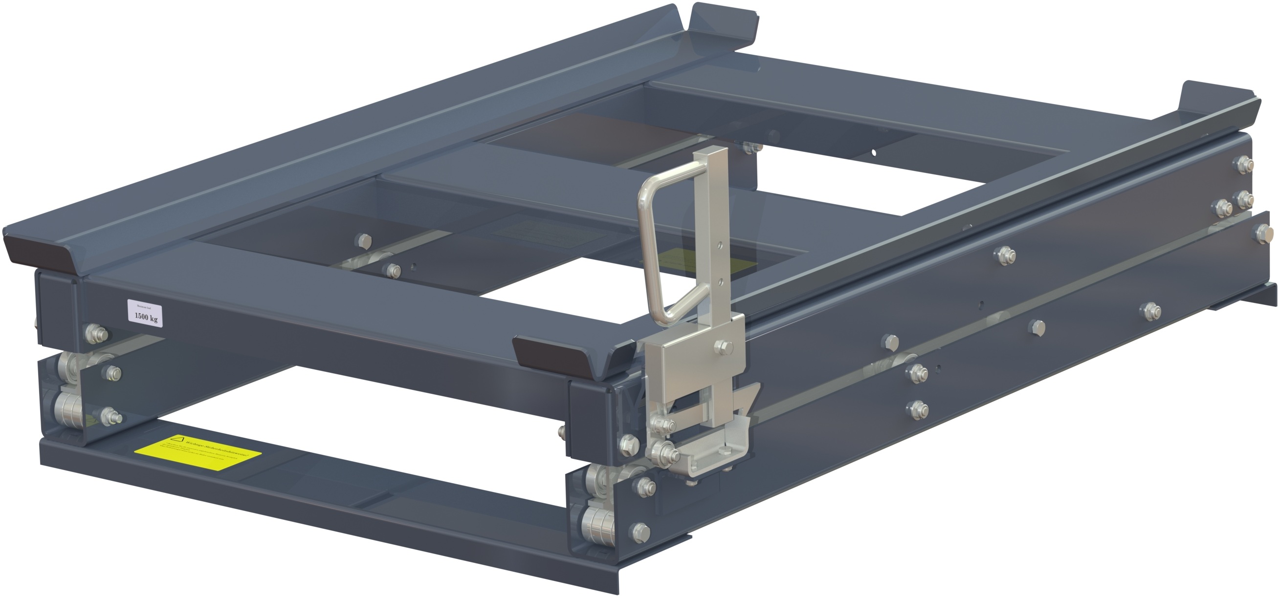 Beam-mounted pull-out unit 70%, 1500 kg, short-side handled, front-loaded, for wire mesh containers - image 2