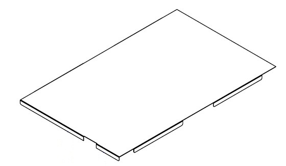 Steel shelf panel for short-side handled beam-mounted pull-out unit, fits 300 kg at 100% and 600 kg at 70% or 100% - image 2 Steel shelf panel for short-side handled beam-mounted pull-out unit, fits 300 kg at 100% and 600 kg at 70% or 100% - image 2