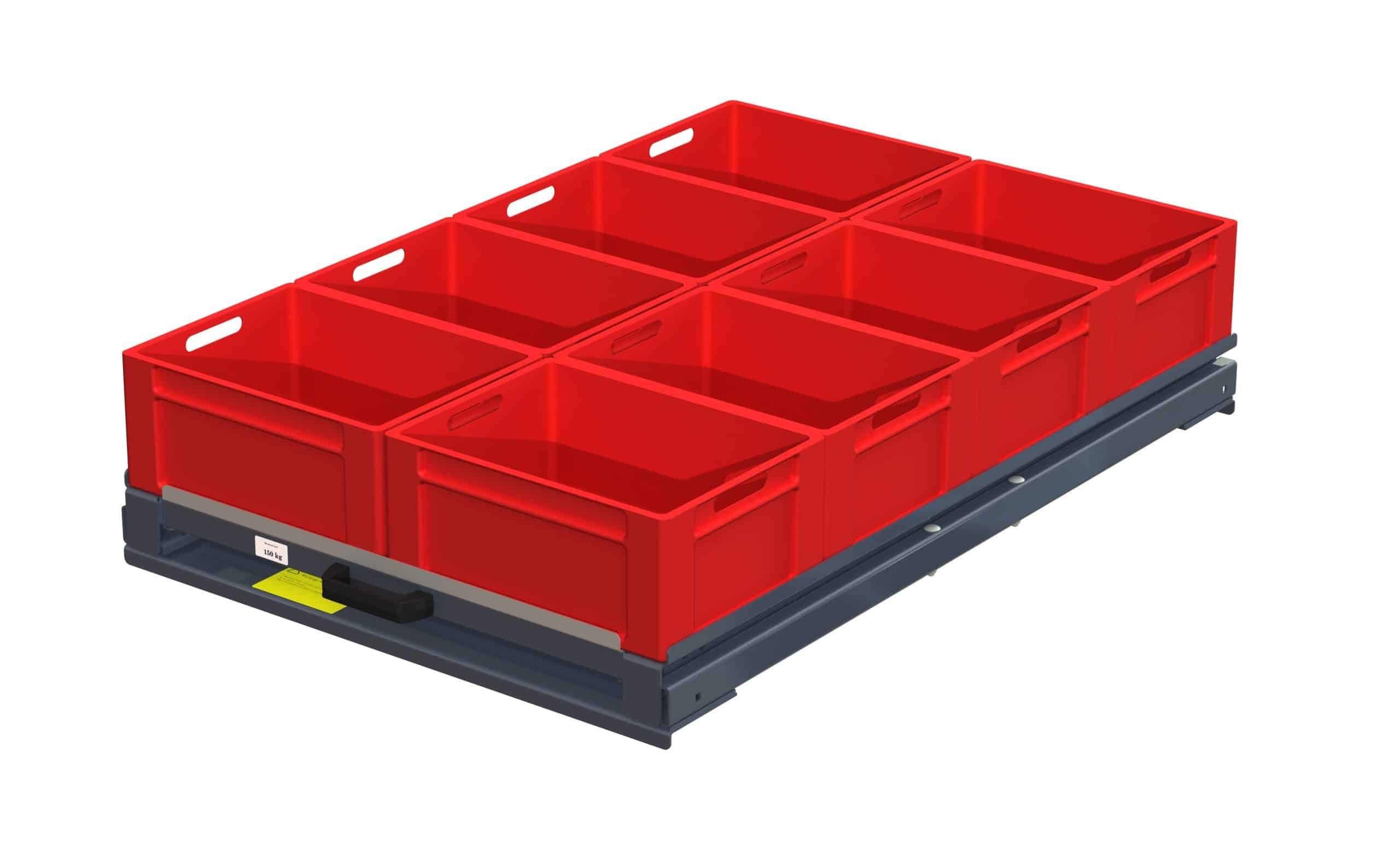 Pull-out unit for pallet rack with steel shelf panel with 100% extension, 200 kg load capacity, front-loaded, short-side handled - image 3