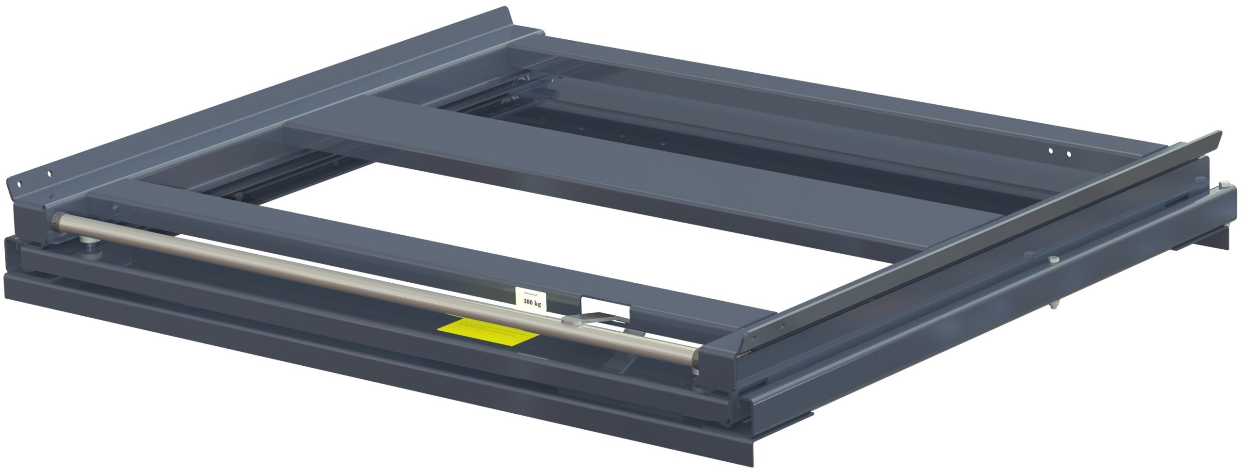Pull-out unit for pallet rack with 100% extension, 300 kg load capacity, rear-loaded, short-side handled fin-pallet, depth 1109 mm - image 2 Pull-out unit for pallet rack with 100% extension, 300 kg load capacity, rear-loaded, short-side handled fin-pallet, depth 1109 mm - image 2