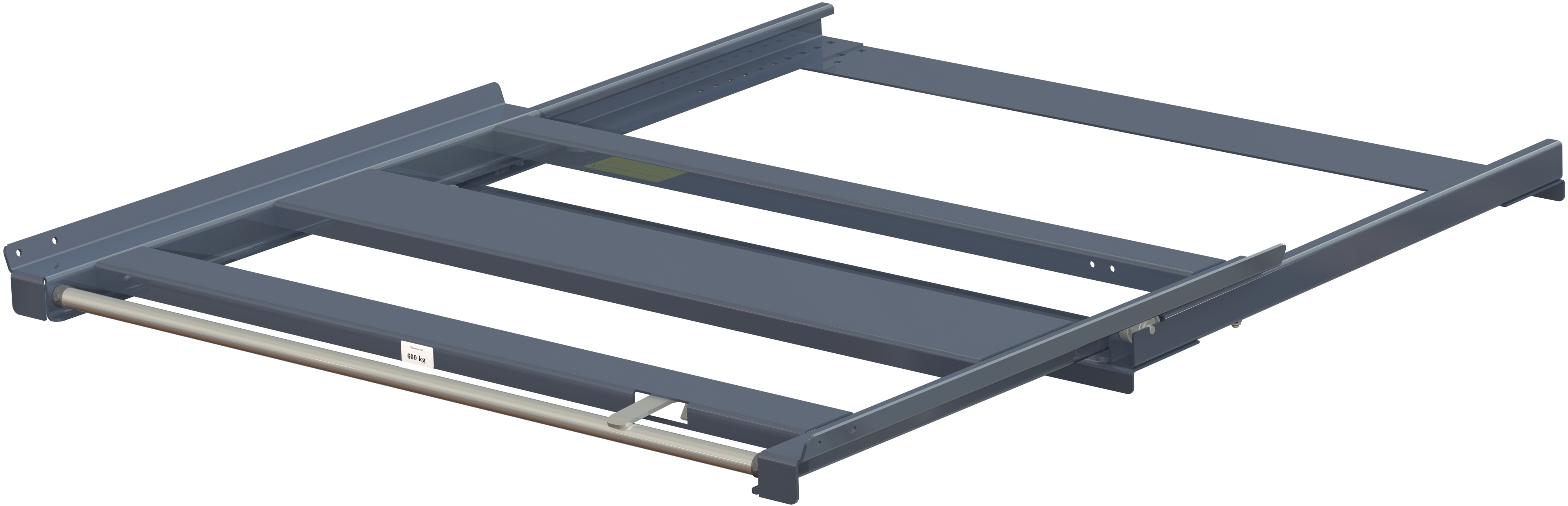 11 606 0 open Pull-out unit for pallet rack with 70% extension ,600 kg load capacity, rear-loaded, long-side handled eur-pallet