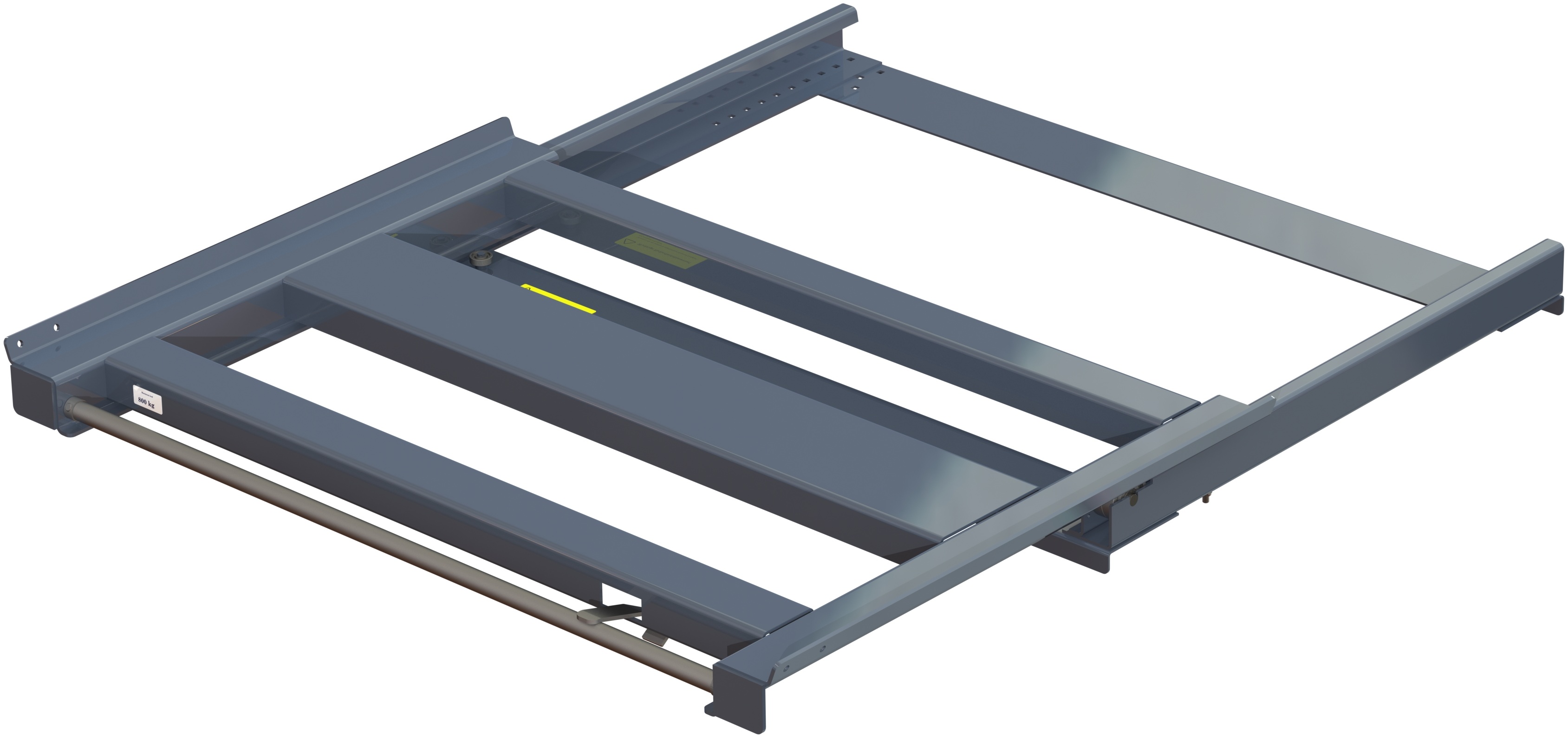11 806 0 open Pull-out unit for pallet rack with 70% extension ,800 kg load capacity, rear-loaded, long-side handled eur-pallet