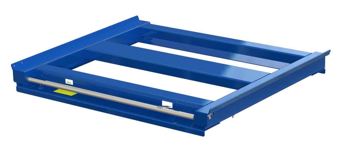 Pull-out unit for pallet rack with 70% extension, 800 kg load capacity, rear-loaded, short-side handled fin-pallet, depth 1090 mm - image 2 Pull-out unit for pallet rack with 70% extension, 800 kg load capacity, rear-loaded, short-side handled fin-pallet, depth 1090 mm - image 2