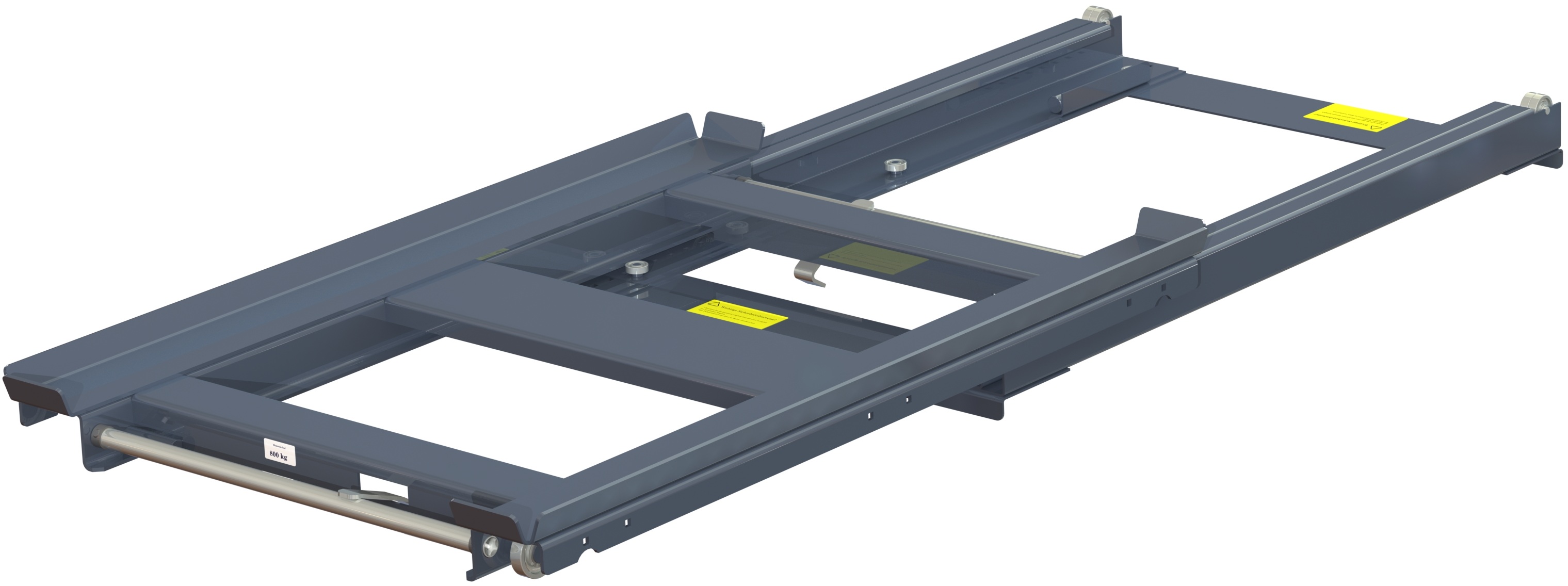 Beam-mounted pull-out unit 70%, 800 kg, two-way handled for wire-mesh container