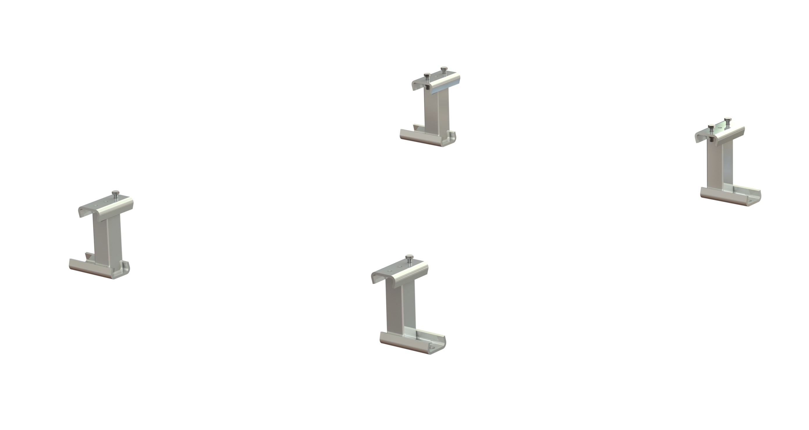 12 150 08 Galvanized steel feet for beam-mounted pull-out units, 150 mm height, pointing outwards - image 2