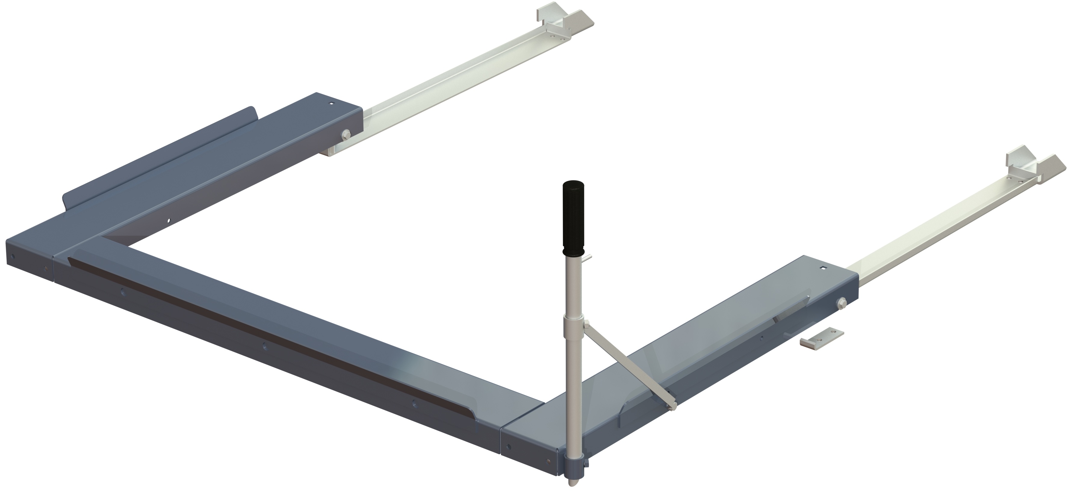 Floor-mounted pull-out unit, 1000 kg, 85% extension, rear-loaded, long-side handled, for eur pallet