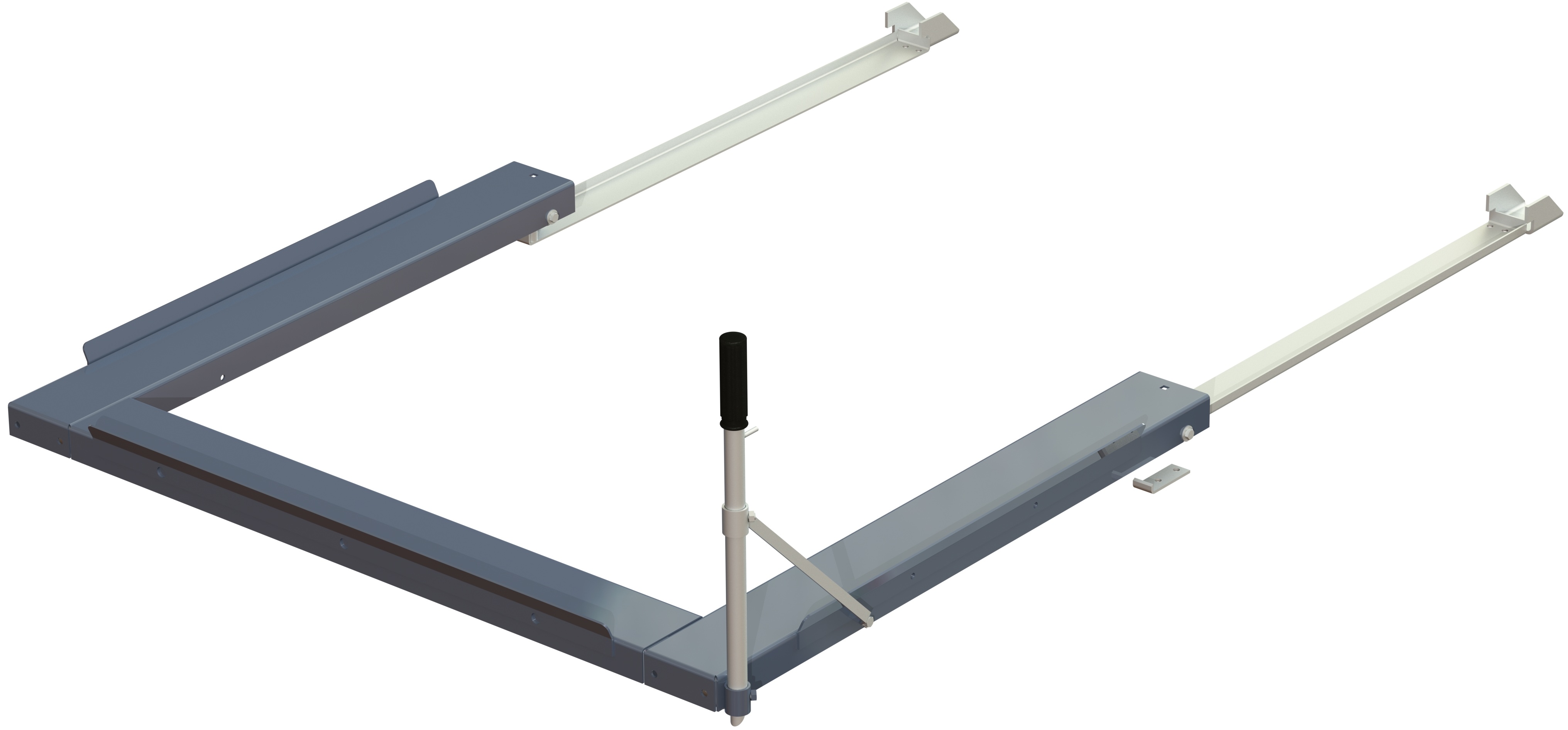 Floor-mounted pull-out unit, 1000 kg, 85% extension, rear-loaded, long-side handled, for fin or chep pallet
