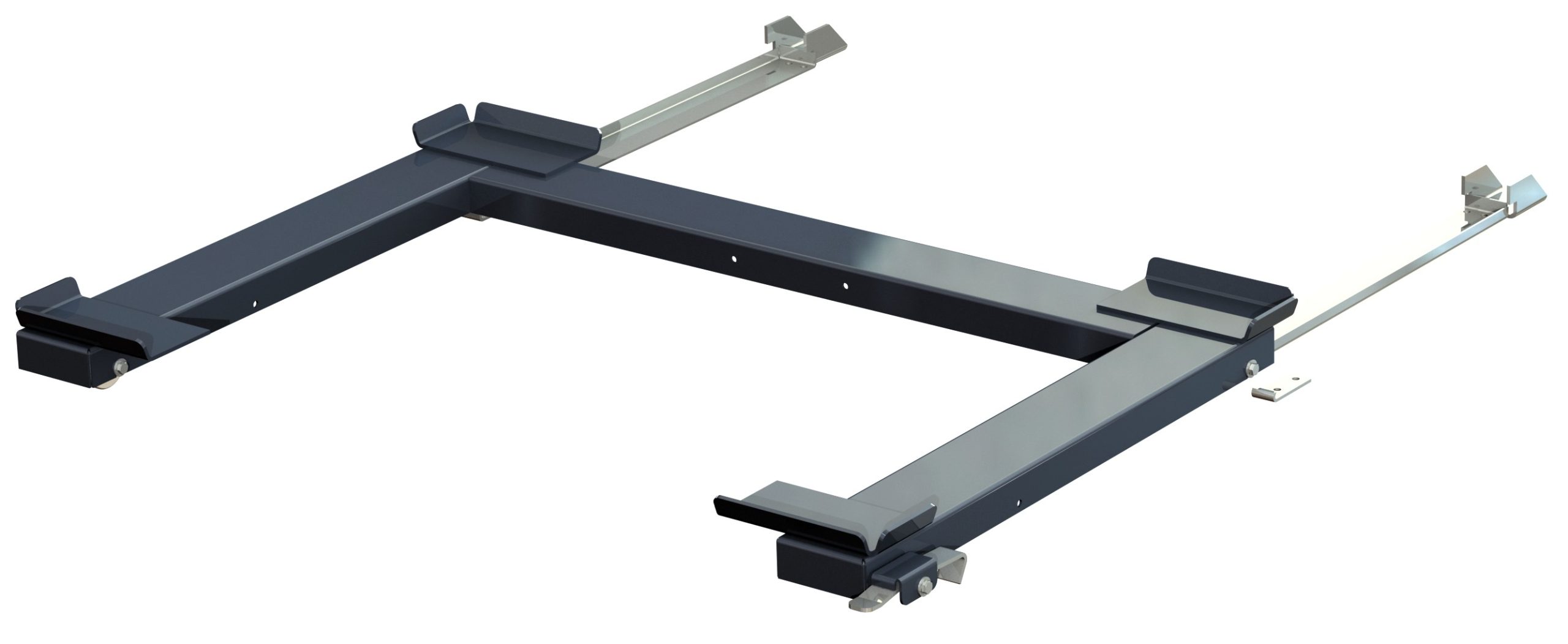 Floor-mounted pull-out unit, 1000 kg, 80% extension, front-loaded, long-side handled, for wire mesh container
