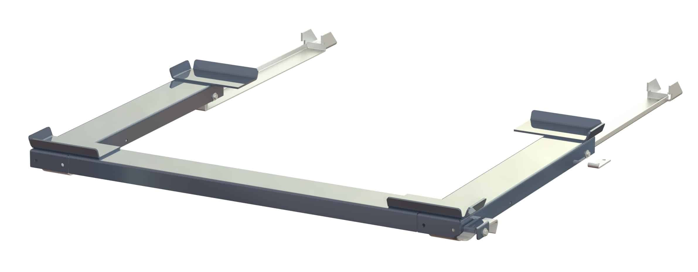 Floor-mounted pull-out unit, 1000 kg, 80% extension, rear-loaded, long-side handled, for wire mesh container Floor-mounted pull-out unit, 1000 kg, 80% extension, rear-loaded, long-side handled, for wire mesh container