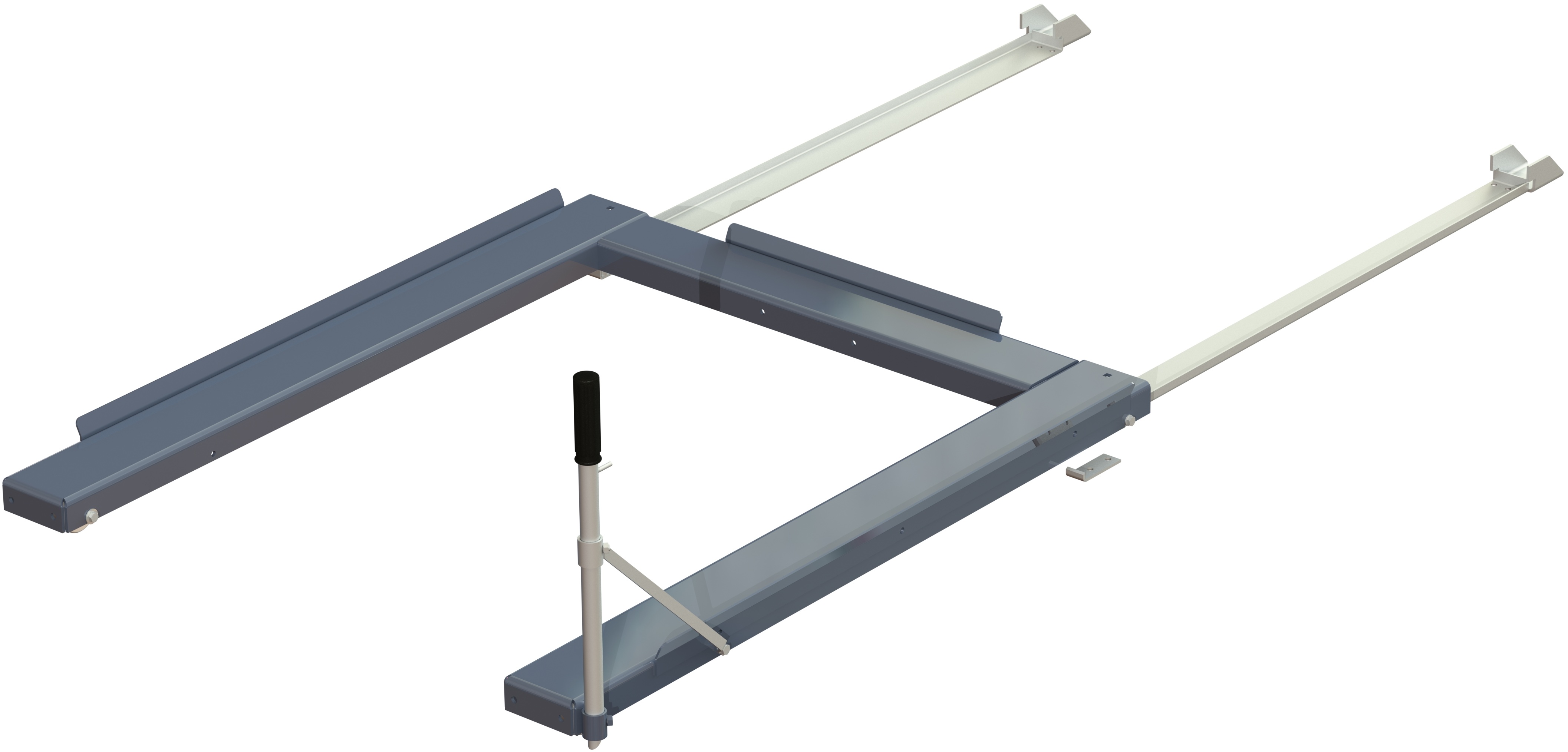 Floor-mounted pull-out unit, 1200 kg, 85% extension, front-loaded, short-side handled, for fin or chep pallet Floor-mounted pull-out unit, 1200 kg, 85% extension, front-loaded, short-side handled, for fin or chep pallet
