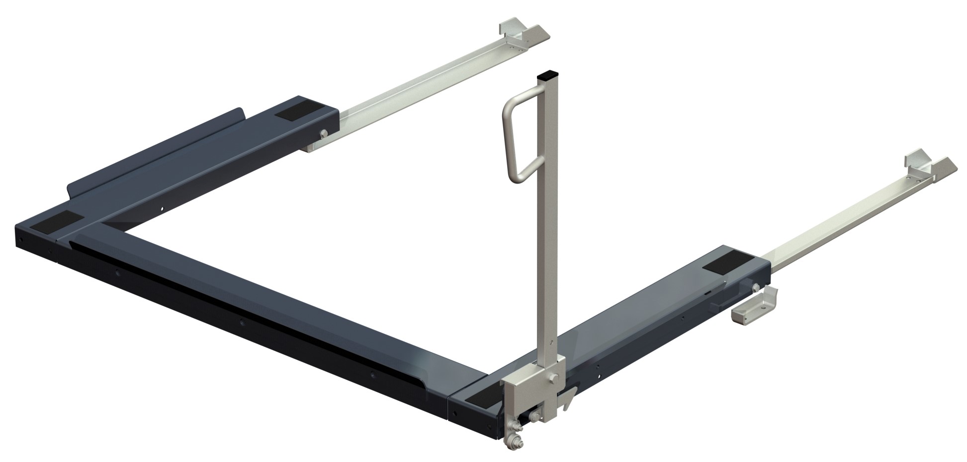 Floor mounted pull-out unit ,1200 kg, rear-loaded, long-side handled eur-pallet