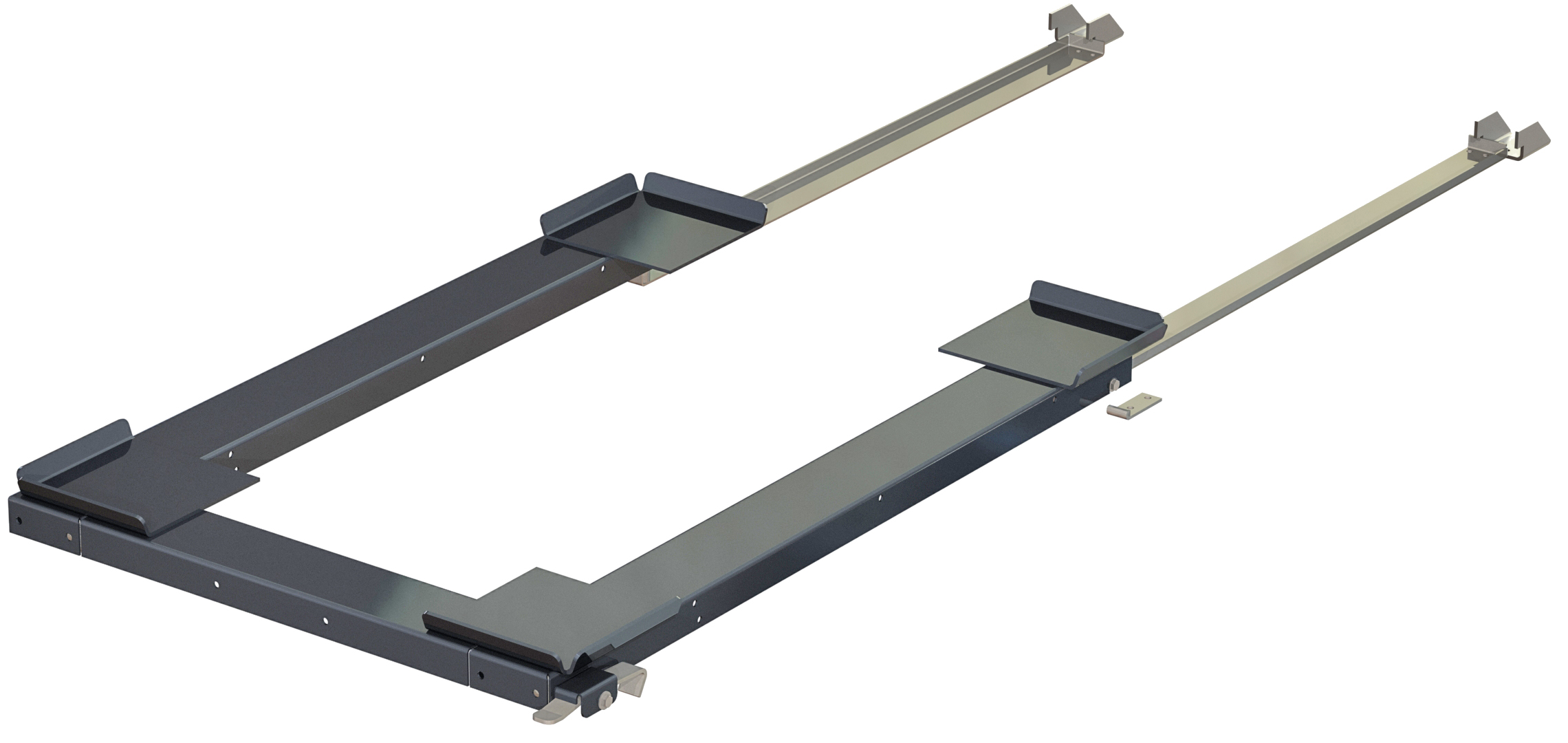 Floor-mounted pull-out unit, 1200 kg, short-side handled, rear-loaded, for wire mesh containers - image 2