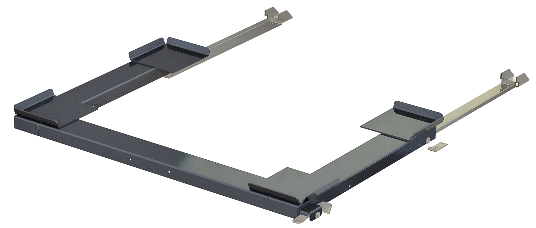Floor-mounted pull-out unit, 1200 kg, long-side handled, rear-loaded, for wire mesh containers - image 2 Floor-mounted pull-out unit, 1200 kg, long-side handled, rear-loaded, for wire mesh containers - image 2