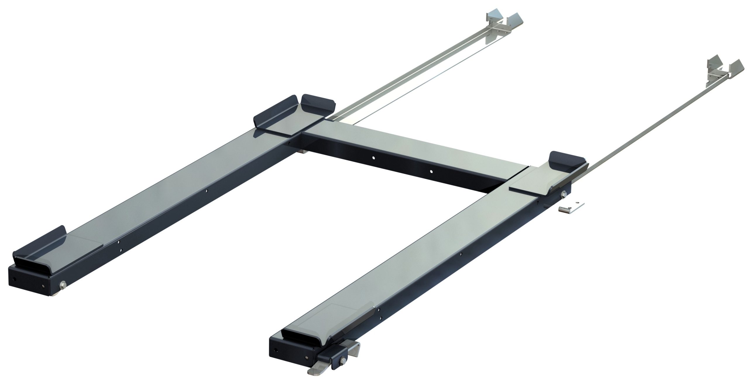 Floor-mounted pull-out unit, 1000 kg, 85% extension, front-loaded, short-side handled, for wire mesh container Floor-mounted pull-out unit, 1000 kg, 85% extension, front-loaded, short-side handled, for wire mesh container