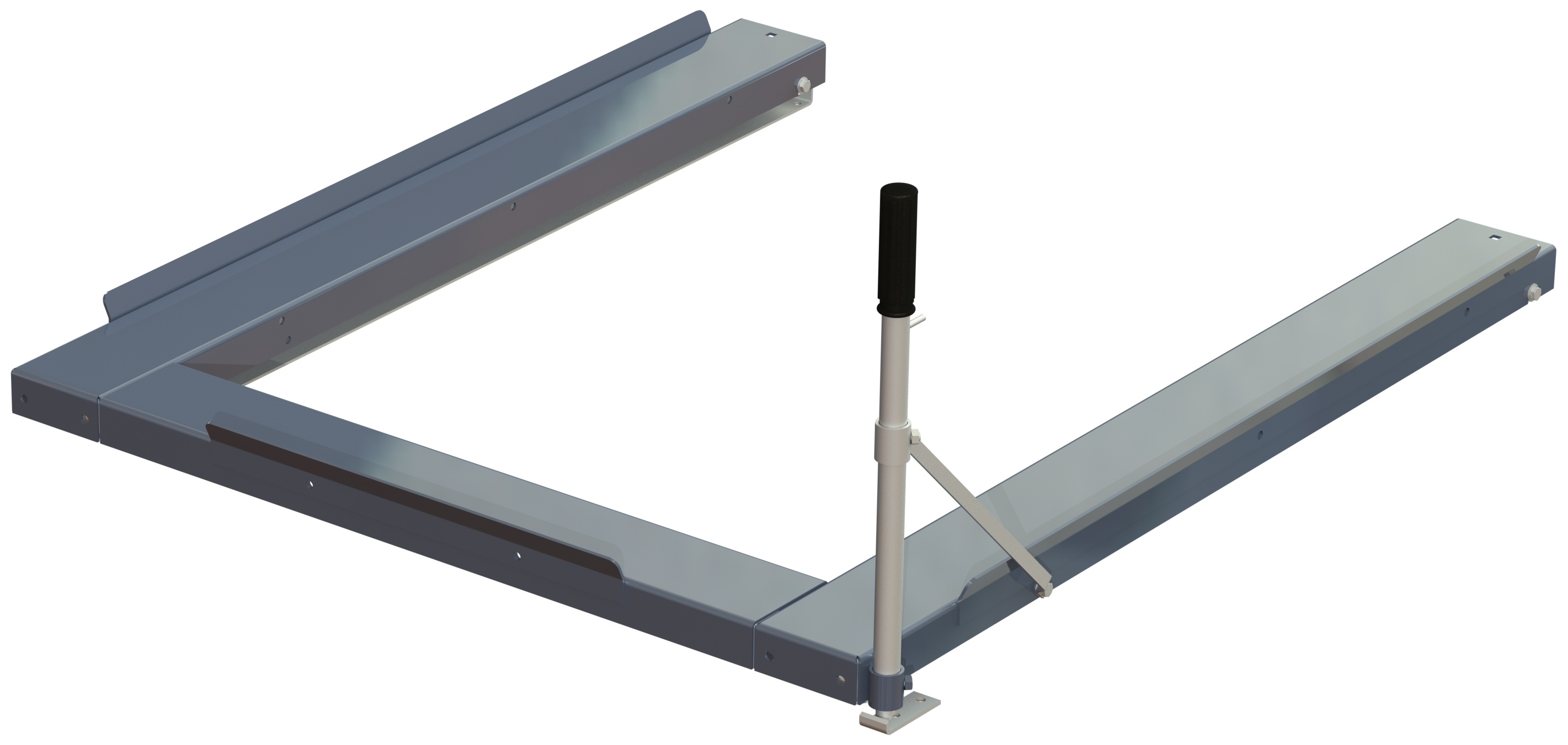 Floor-mounted pull-out unit, 800 kg, 85% extension, rear-loaded, short-side handled, for fin or chep pallet, depth 1217 mm - image 2 Floor-mounted pull-out unit, 800 kg, 85% extension, rear-loaded, short-side handled, for fin or chep pallet, depth 1217 mm - image 2