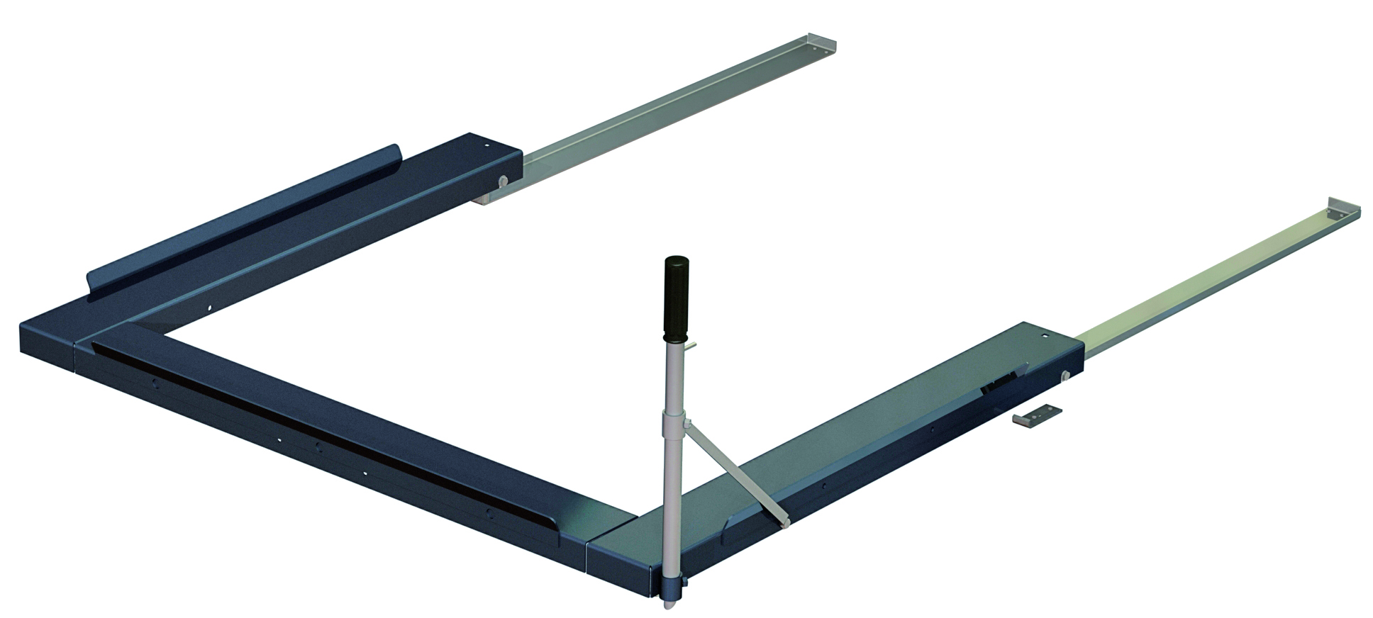 Floor-mounted pull-out unit, 800 kg, 85% extension, rear-loaded, short-side handled, for fin or chep pallet, depth 1017 mm Floor-mounted pull-out unit, 800 kg, 85% extension, rear-loaded, short-side handled, for fin or chep pallet, depth 1017 mm