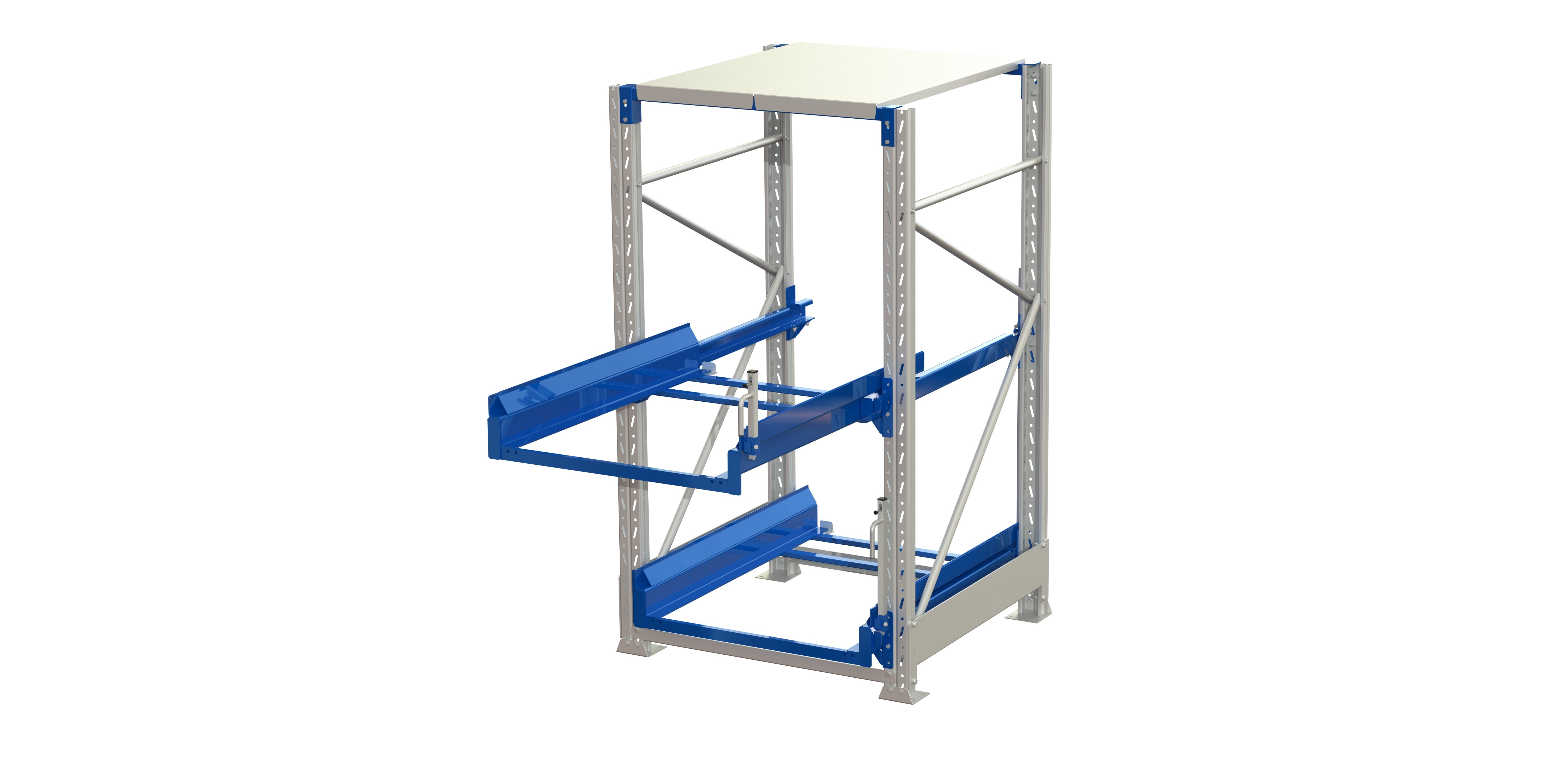 Pallet storage unit, 2 pull-out units, 600kg 70%, ral 5010