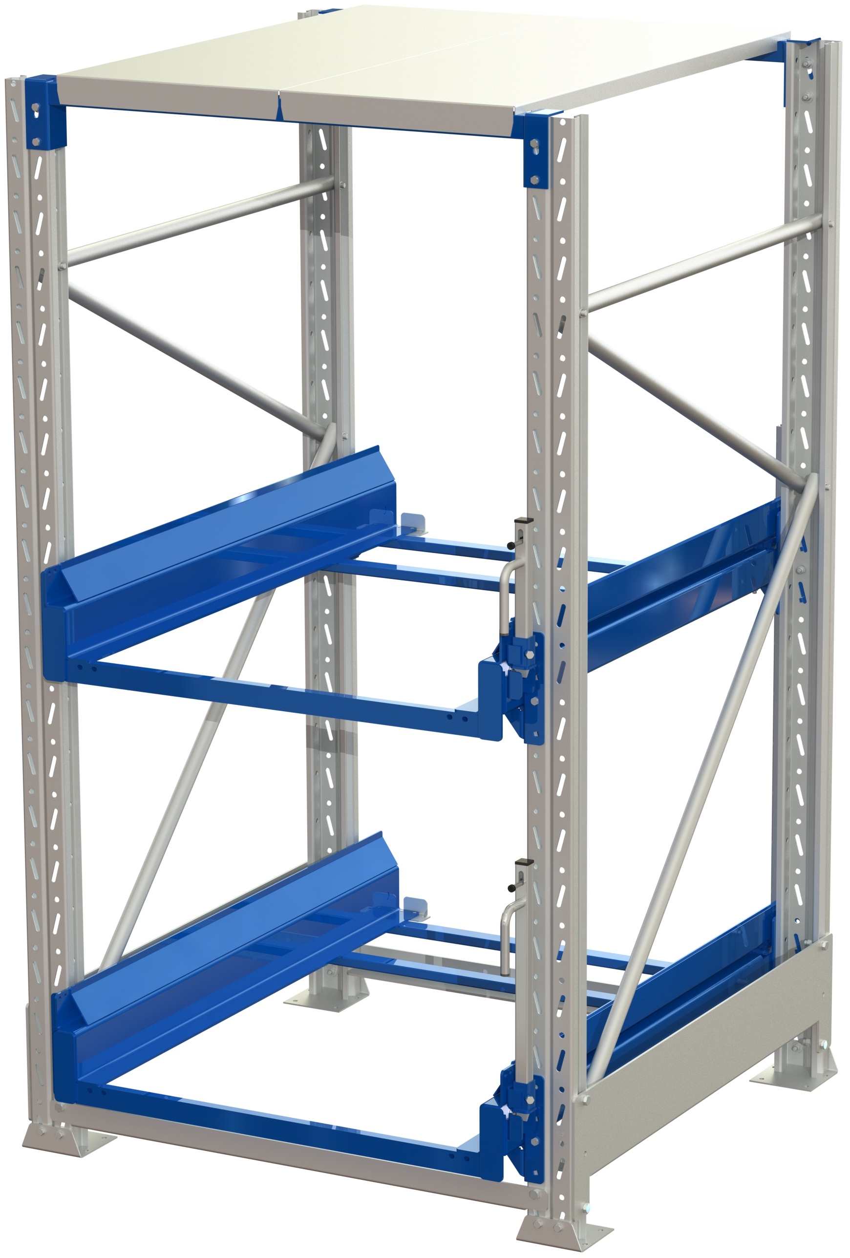 Pallet storage unit, 2 pull-out units, 600kg 70%, ral 5010 - image 2