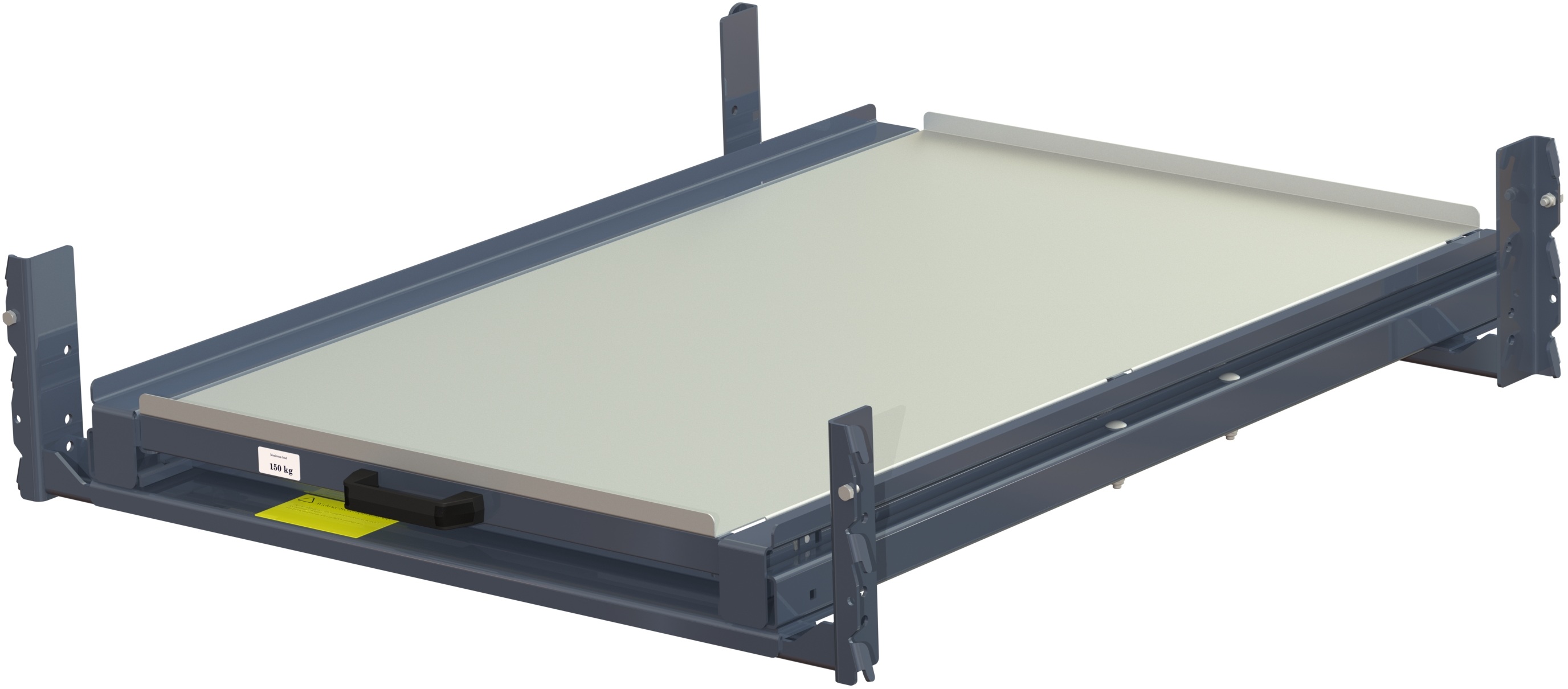 Gavelmonterad utdragsenhet 100% utdragskapacitet, 200 kg belatsningskapacitet 800x1200 uppvikta kanter - bild 2