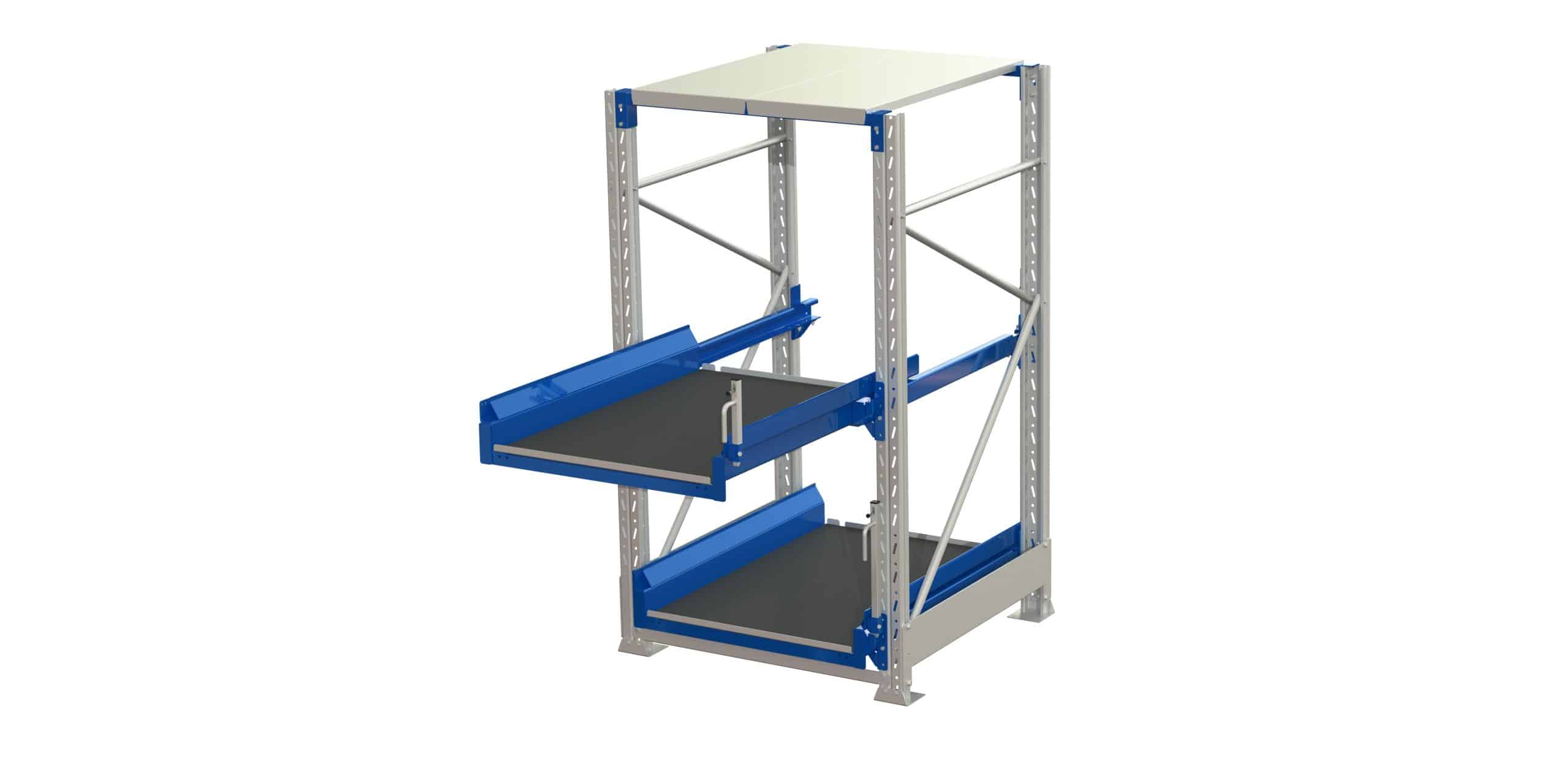 Tool storage unit(tsu), 2 shelves, 600kg 70% extendable, with tip cover lock