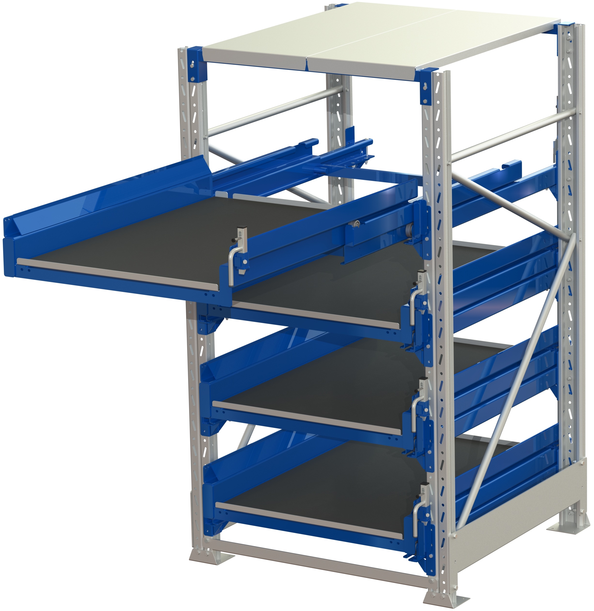 Tsu - tool storage unit, 4 pull-out units, 600 kg, 100% extension, with shelf lock Tsu - tool storage unit, 4 pull-out units, 600 kg, 100% extension, with shelf lock