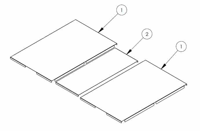 Steel shelf panel to linked pull-out units 400kg 70% w=2100 - image 2