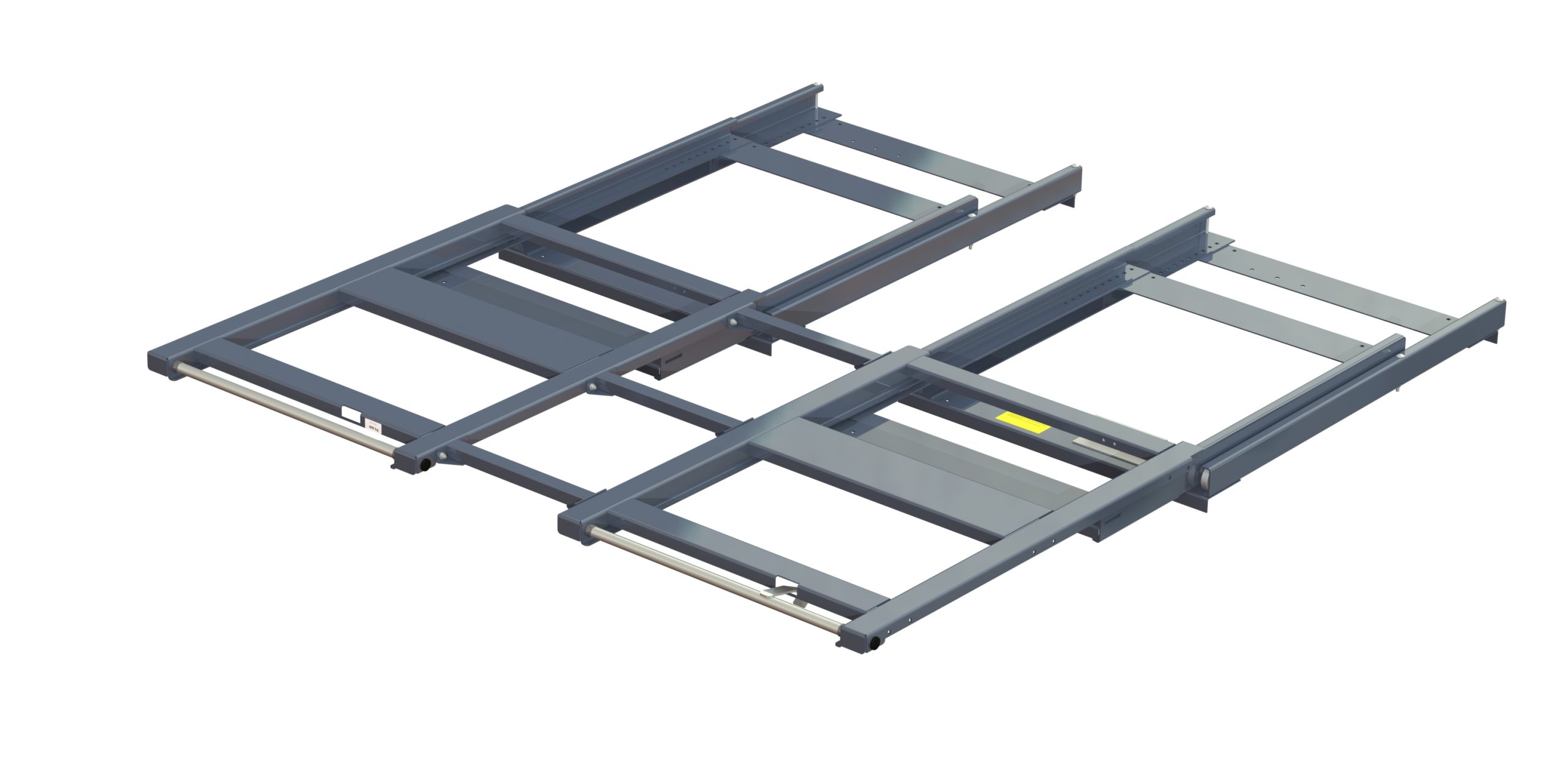 Beam-mounted wide pull-out unit, 1200 kg, 100% extension, 2100 mm width, for long goods Beam-mounted wide pull-out unit, 1200 kg, 100% extension, 2100 mm width, for long goods