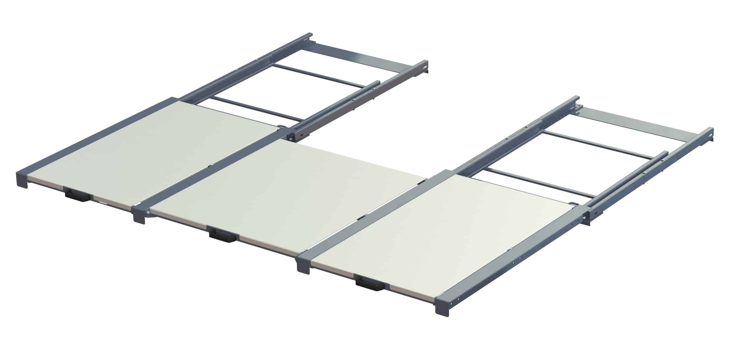 Steel shelf panel for beam-mounted wide pull-out unit, 400 kg, 2600 mm width - image 3