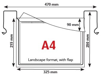 5901008 layout Plastficka a4 liggande med trådhängare utan lock - bild 2