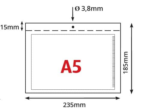 Plastficka a5 liggande med hål - bild 2