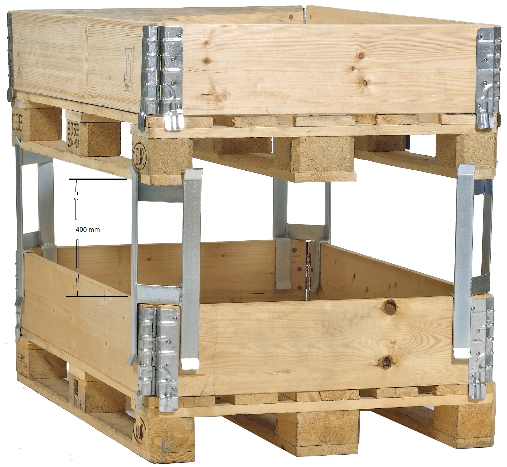 Pallet separator, collar to pallet, 400 mm gap, 1000 kg, set of 4 Pallet separator, collar to pallet, 400 mm gap, 1000 kg, set of 4