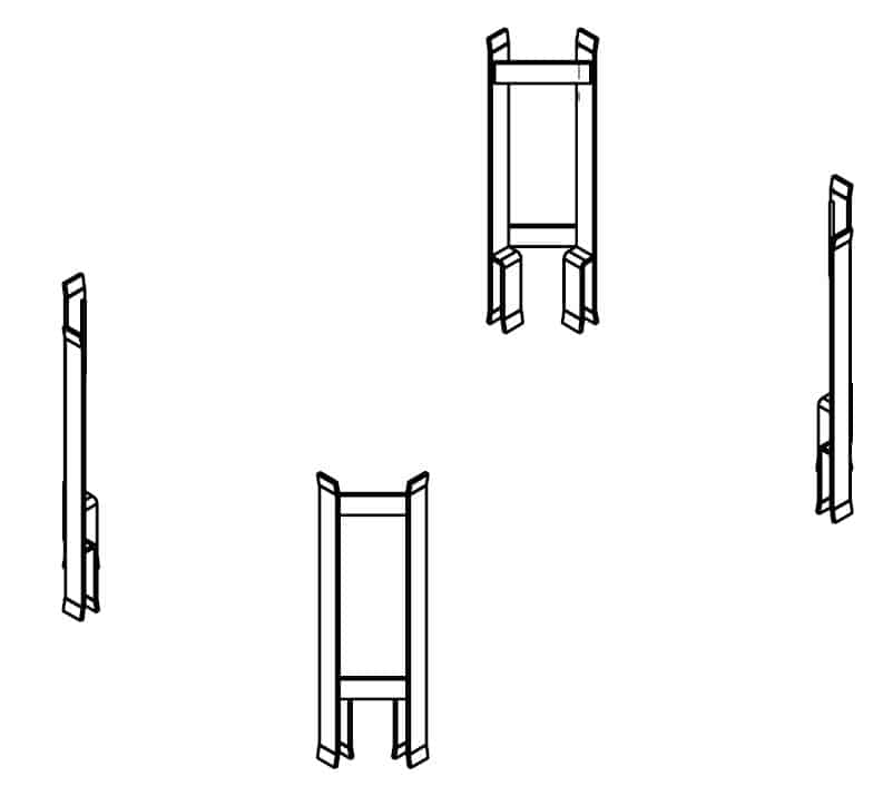 Pallet separator, collar to pallet, 400 mm gap, 1000 kg, set of 4 - image 2 Pallet separator, collar to pallet, 400 mm gap, 1000 kg, set of 4 - image 2
