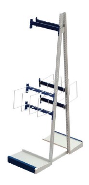 Loop storage rack, lodur premium, double-sided add-on section, w=950, h=4000, incl. 8 dividers