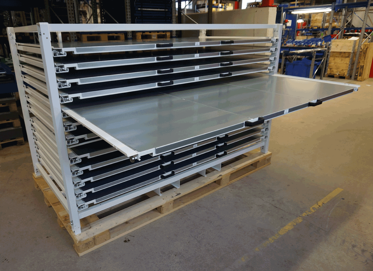 Custom industrial storage cabinet, 1800 mm wide, long side handling, 10 shelves, 200 kg capacity - image 2 Custom industrial storage cabinet, 1800 mm wide, long side handling, 10 shelves, 200 kg capacity - image 2