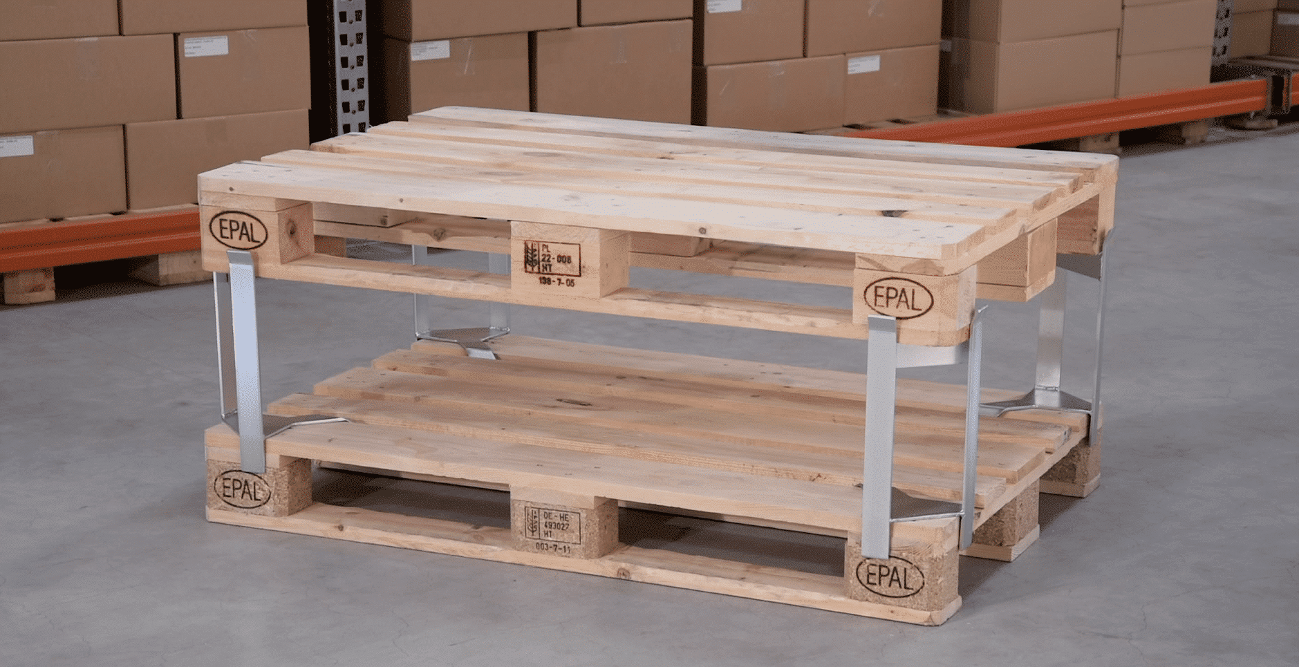 Pallet distance pallet to pallet 4 Palldistans - pall till pall, 250 mm, 1000 kg / 4st, 4-pack - bild 4