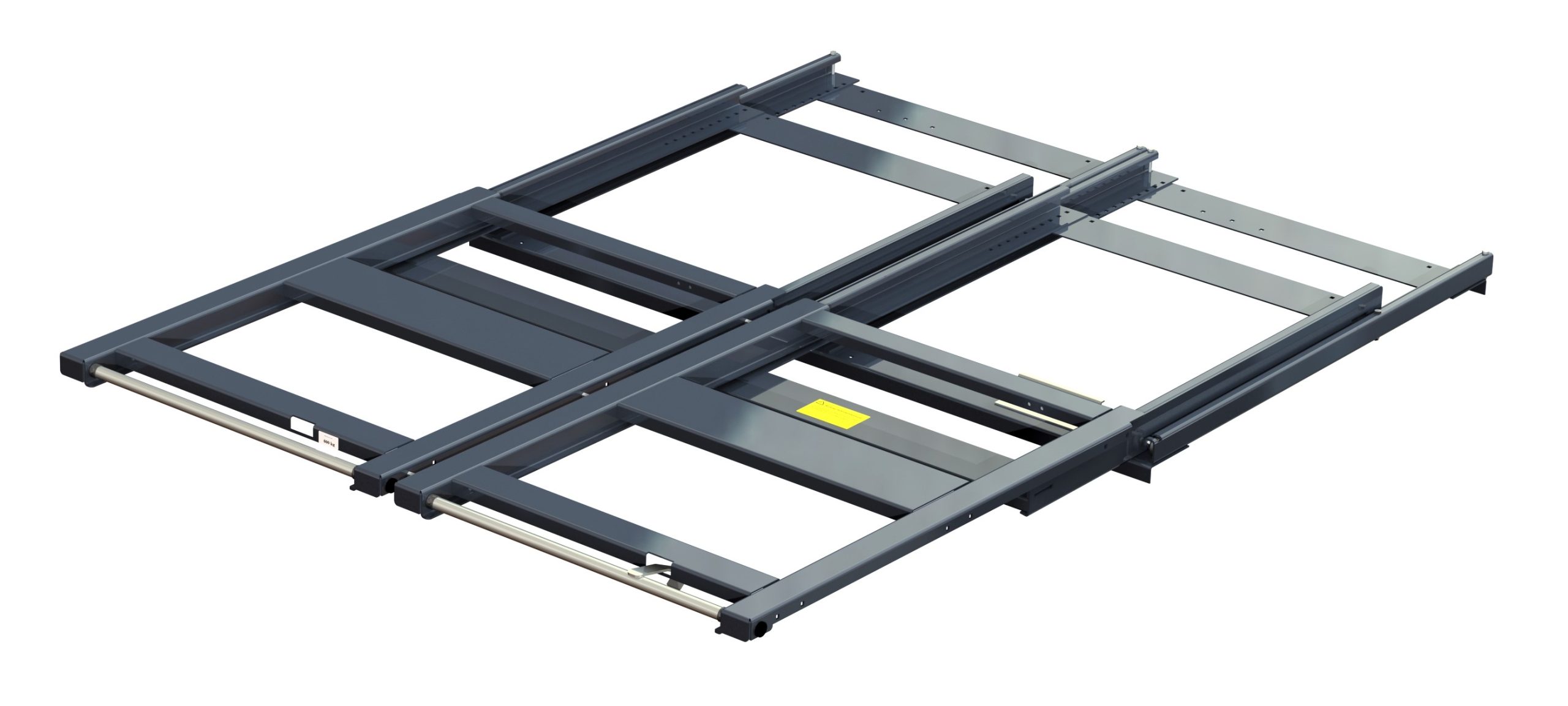 Beam-mounted wide pull-out unit, 600 kg, 100% extension, 1700 mm width, for long goods Beam-mounted wide pull-out unit, 600 kg, 100% extension, 1700 mm width, for long goods