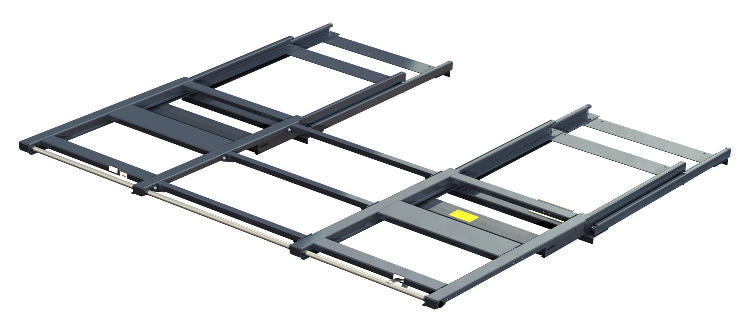 Beam-mounted wide pull-out unit, 600 kg, 100% extension, 2600 mm width, for long goods