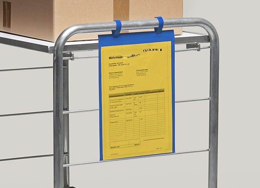 Document holder with tabs a4 blue, 100 pcs/pack