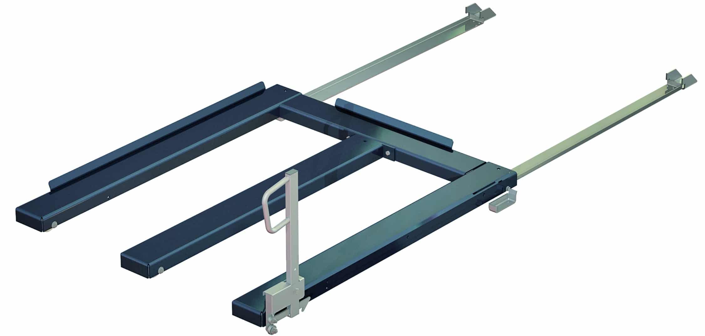 Floor-mounted pull-out unit, 1500 kg, 85% extension, front-loaded, short-side handled, for fin or chep pallet - image 2