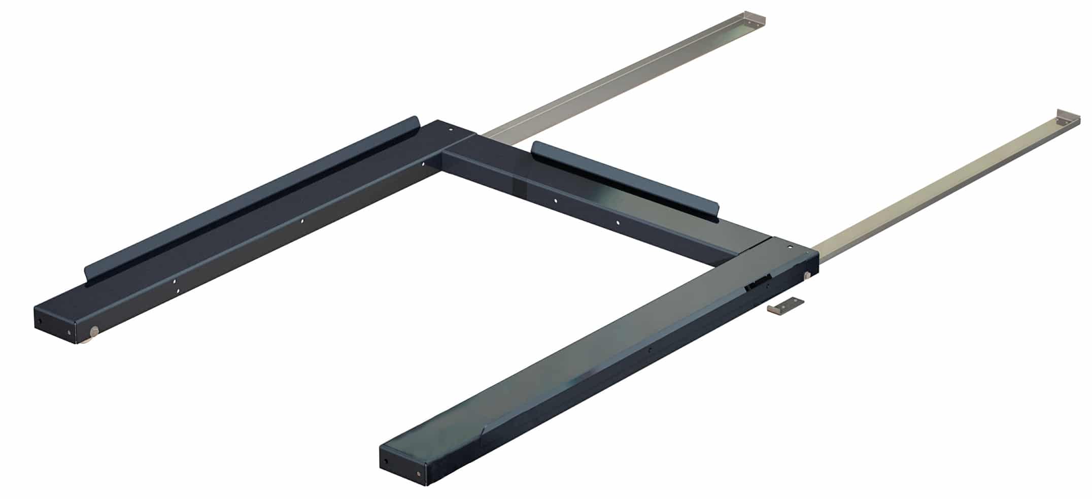 Floor-mounted pull-out unit, 800 kg, 85% extension, front-loaded, short-side handled, for fin or chep pallet - image 2 Floor-mounted pull-out unit, 800 kg, 85% extension, front-loaded, short-side handled, for fin or chep pallet - image 2