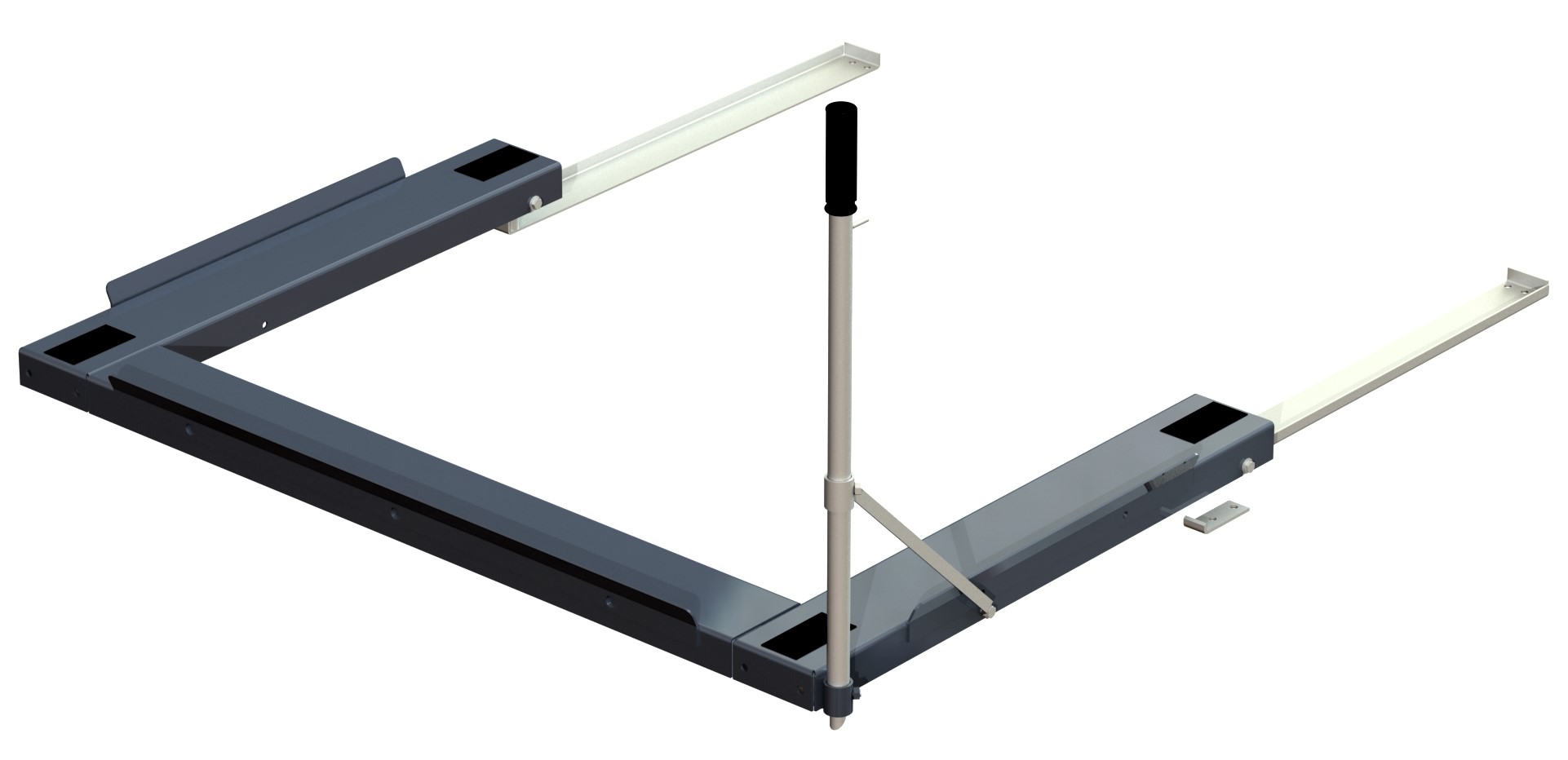Floor mounted pull-out unit ,800 kg, rear-loaded, long-side handled eur-pallet