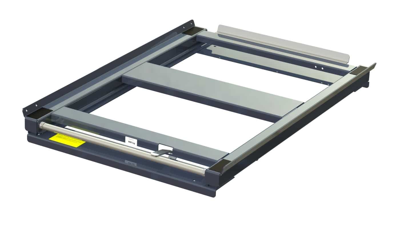 11 601 0 closed grey Beam-mounted pull-out unit 70%, 600 kg, front-loaded, short-side handled for eur pallet - image 2