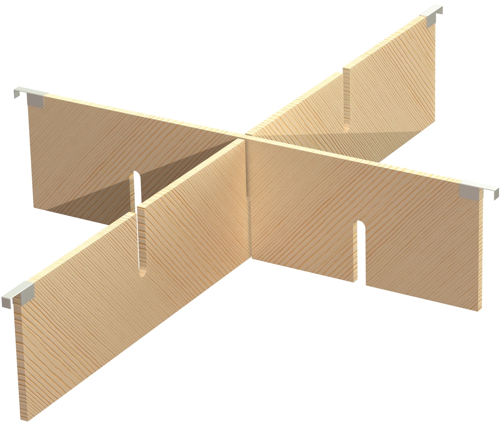 2 dividers Slotted plywood pallet collar dividers – 4 compartments - image 2