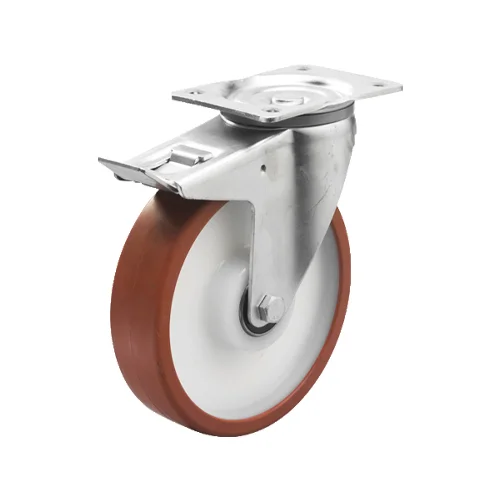 Hjulsats ib polyuretan 1200kg, 2 m broms - bild 2