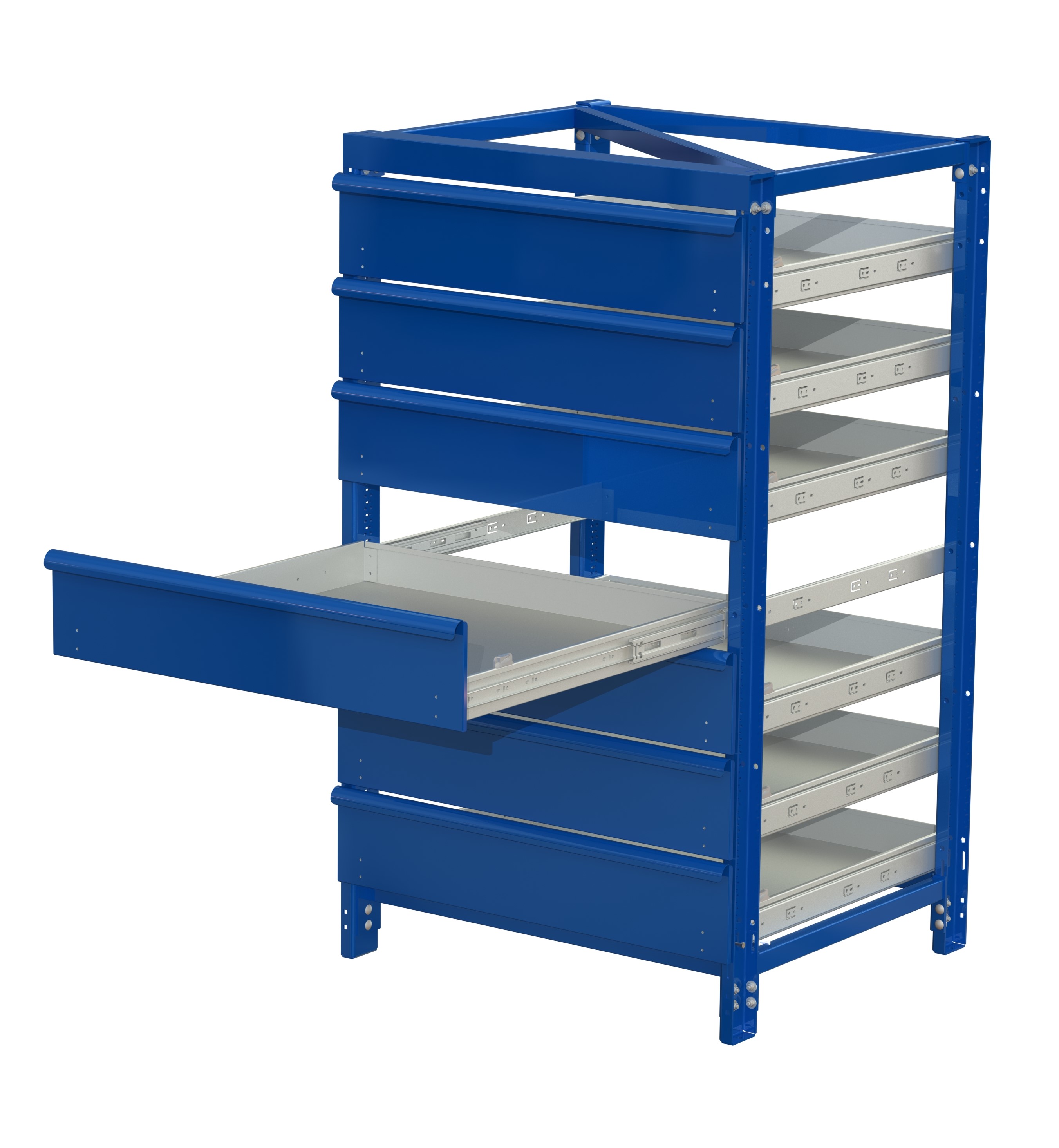 Csu light, short-side handled, 100% extension, 75kg, 7 shelves