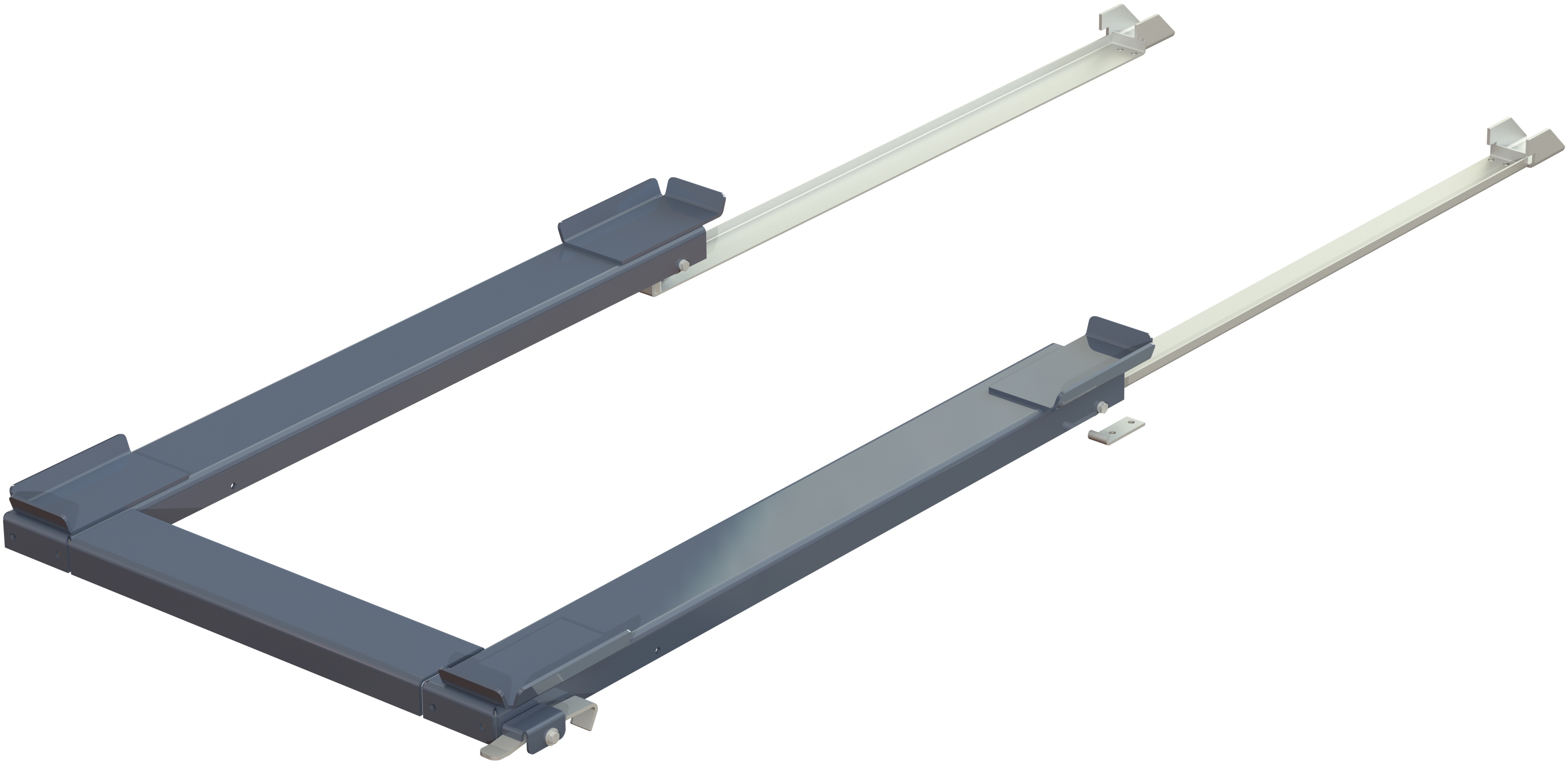 Floor-mounted pull-out unit, 1200 kg, 85% extension, rear-loaded, short-side handled, for wire mesh container Floor-mounted pull-out unit, 1200 kg, 85% extension, rear-loaded, short-side handled, for wire mesh container